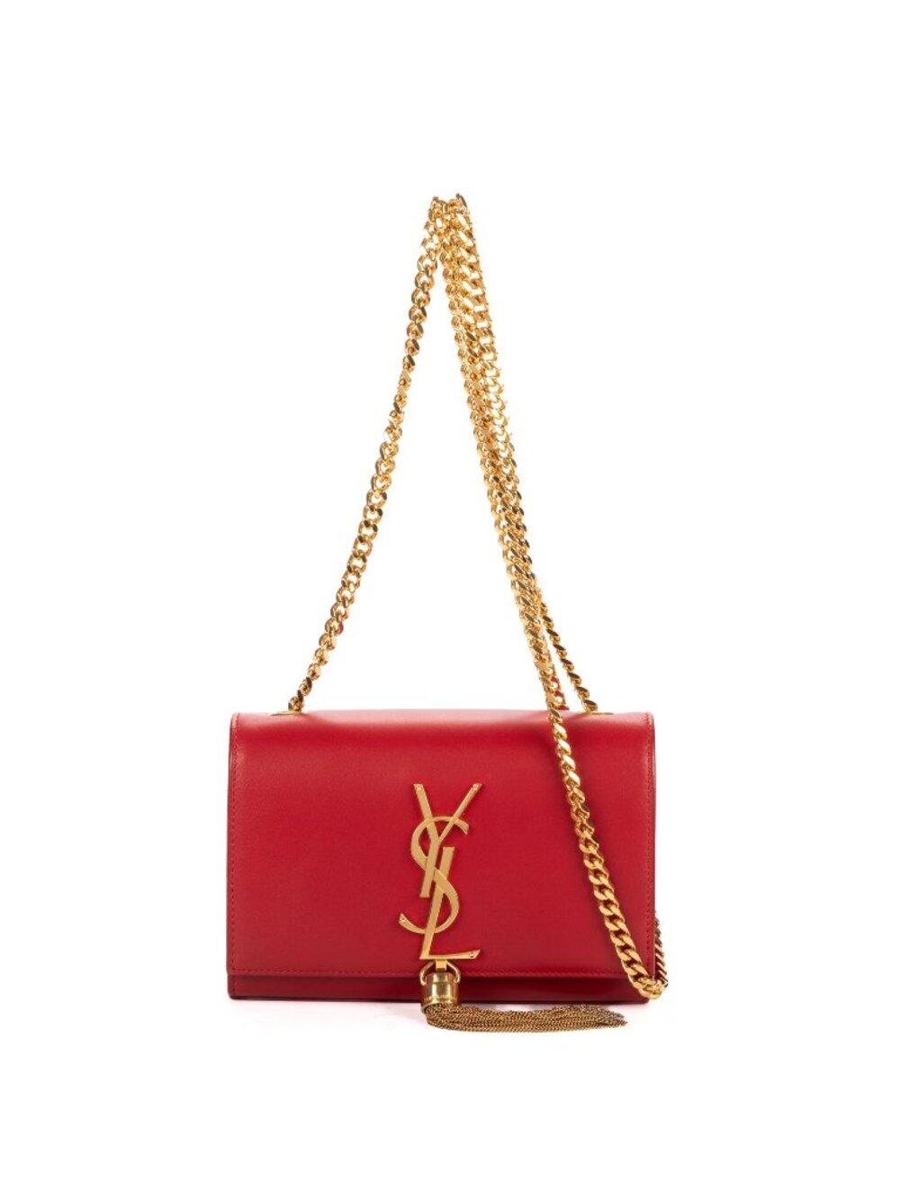 Saint Laurent Mini Tassel Kate Red Smooth Calfskin Shoulder Bag